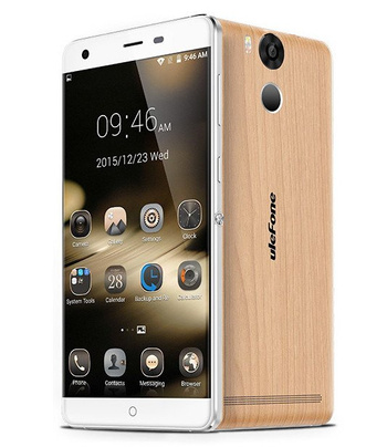 Smartphone Ulefone Power (wood) + etui/słuchawki