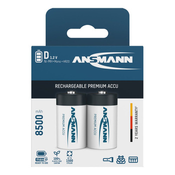 Akumulatory NiMH ANSMANN D/HR20 8500mAh 1.2V - 2szt.
