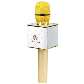 Bezprzewodowy mikrofon karaoke z głośnikiem Technaxx Bluetooth, do 8m (złoto-biały)