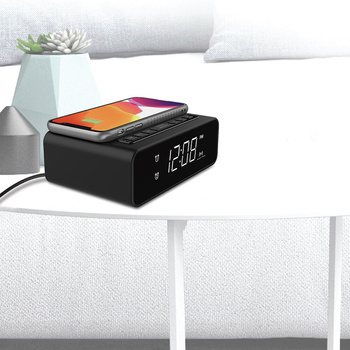 Budzik Denver ECQ-106 z ładowarką indykcyjną QI (5W)