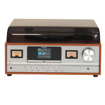 Retro wieża stereo Denver MRD-52 z gramofonem light wood