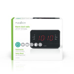 Radiobudzik Nedis CLAR002BK LED AUX projekcja 2x budzik FM Czarny