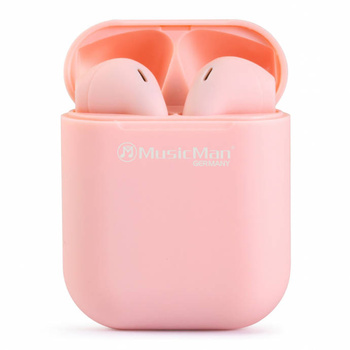 Słuchawki bezprzewodowe douszne w etui Technaxx Micro TWS, Bluetooth, microUSB (różowy)