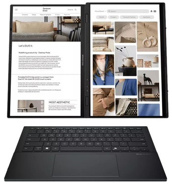 Laptop Asus ZenBook Duo UX8406CA-IS99T Ultra 9 285H/14" FHD+1920 x 1200 TouchScreen OLED + 14" FHD+ 1920 x 1200 TouchScreen OLED/32GB/ SSD 2TB/BT/BLKB/Intel Arc 140T/Win 11 Inkwell Gray
