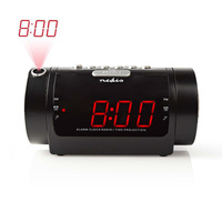 Radiobudzik Nedis CLAR005BK LED projekcja 2x budzik FM Czarny