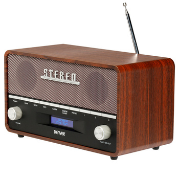 Radio retro Denver DAB-36 z drewnianą obudową