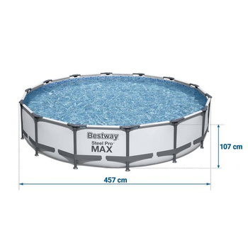 Bestway Basen stelażowy Steel Pro MAX 15' x 42"/4.57m x 1.07m 56488