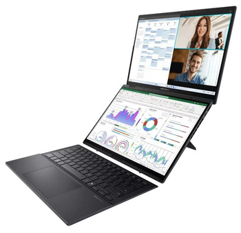 Laptop Asus ZenBook Duo UX8406CA-IS99T Ultra 9 285H/14" FHD+1920 x 1200 TouchScreen OLED + 14" FHD+ 1920 x 1200 TouchScreen OLED/32GB/ SSD 2TB/BT/BLKB/Intel Arc 140T/Win 11 Inkwell Gray