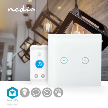 Włącznik światła Nedis SmartLife WIFIWS20WT Wi-Fi