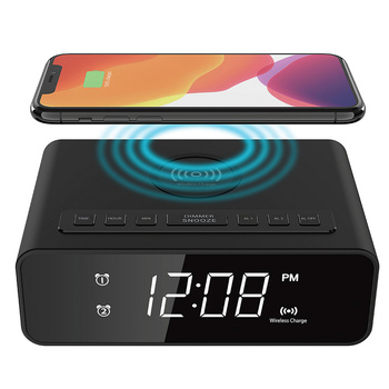 Budzik Denver ECQ-106 z ładowarką indykcyjną QI (5W)