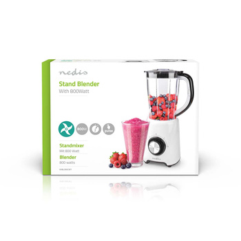 Blender kielichowy Nedis KABL300CWT 800W 1.5L Czarno-biały/Uszkodzone opakowanie
