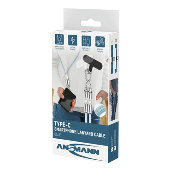 Kabel USB-C/USB-C ANSMANN smycz 1.2m niebieski