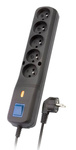 Listwa przeciwprzepięciowa Lestar LF-530WA, 3L EMI/RFI, 1.5m, czarna