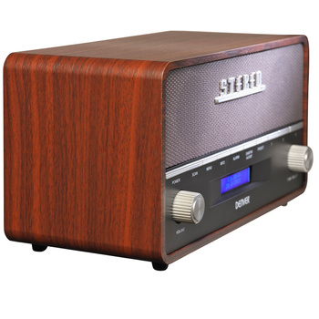 Radio retro Denver DAB-36 z drewnianą obudową