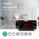 Radiobudzik Nedis CLAR005BK LED projekcja 2x budzik FM Czarny
