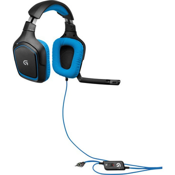 Słuchawki gamingowe Logitech G430 czarno-niebieskie (black-blue)