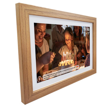 Ramka na zdjęcia Denver z FRAMEO FHD 15.6" 8GB dark wood