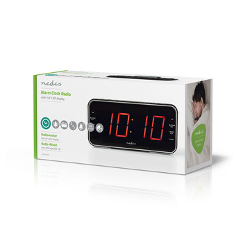 Radiobudzik Nedis CLAR004BK LED AUX projekcja 2x budzik FM Czarny