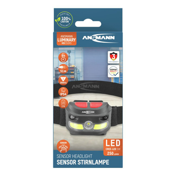 Latarka czołowa ANSMANN HD250RS czarna