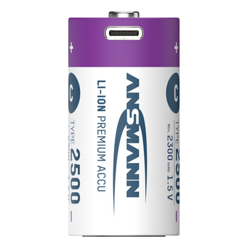 Akumulatory Li-Ion ANSMANN C 2500mAh 1.5V USB-C - 2szt.