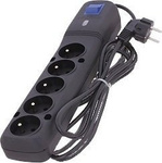 Listwa przeciwprzepięciowa Lestar LF-530WA, 3L EMI/RFI, 5m, czarna