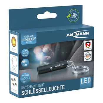 Mini wskaźnik laserowy i brelok z latarką ANSMANN czarny