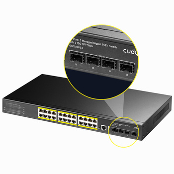 PoE+ Switch Cudy with 4 10G SFP Slots 400W 24-Port Layer 3 Managed Gigabit