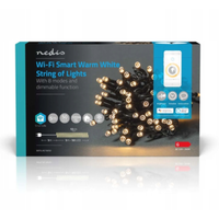 Lampki choinkowe Nedis SmartLife Białe Wi-Fi WIFILX01W50 5m