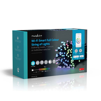 Lampki choinkowe Nedis SmartLife RGB Wi-Fi WIFILX01C168 20m
