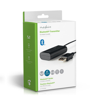 Nadajnik Bluetooth Nedis BTTR100BK 3.5 mm AptX LL/AptX/SBC Do 2 urządzeń Czarny