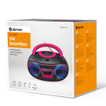 Boombox BT Denver TCL-212BT z radiem, wejściem CD, USB różowy