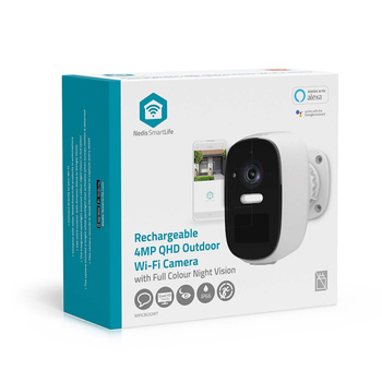 Kamera zewnętrzna Nedis Smartlife Wifi, IP66 czujnik ruchu, night vision, biały