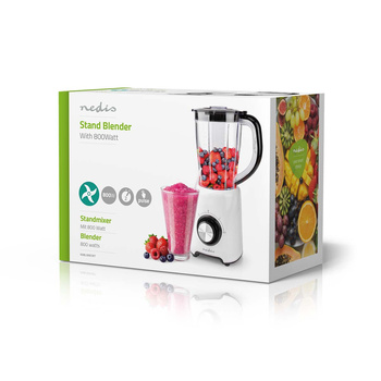 Blender kielichowy Nedis KABL300CWT 800W 1.5L Czarno-biały/Uszkodzone opakowanie