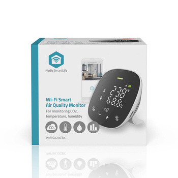 Czujnik jakości powietrza Nedis SmartLife Wi-Fi WIFISA20CBK Czarno-biały