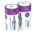 Akumulatory Li-Ion ANSMANN C 2500mAh 1.5V USB-C - 2szt.