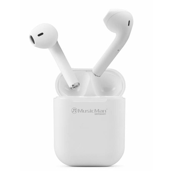 Słuchawki bezprzewodowe douszne w etui Technaxx Micro TWS, Bluetooth, microUSB (biały)