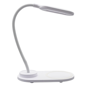 Lampka biurkowa LED Denver z ładowarką bezprzewodową biała