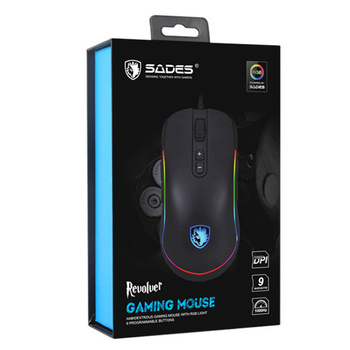 Mysz gamingowa Sades Revolver RGB (black/blue)/Uszkodzone opakowanie
