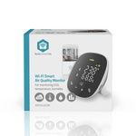 Czujnik jakości powietrza Nedis SmartLife Wi-Fi WIFISA20CBK Czarno-biały