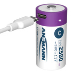Akumulatory Li-Ion ANSMANN C 2500mAh 1.5V USB-C - 2szt.