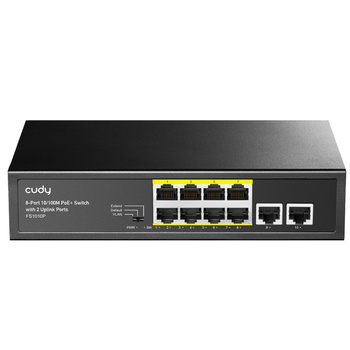 PoE+ Switch Cudy with 2 Gigabit Uplink Ports 120W 8-Port 10/100M