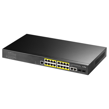 PoE+ Switch Cudy with 2 Uplink Gigabit Ports and 2 Gigabit SFP Slots 200W 16-Port Layer 2 Managed