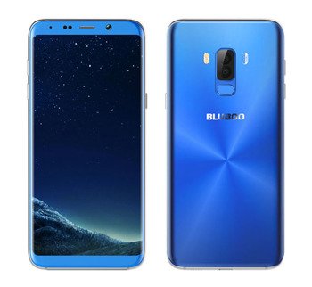 Smartphone Bluboo S8+ (blue) + etui/folia